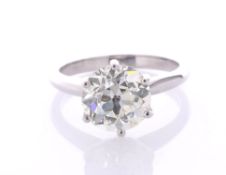 18ct White Gold Single Stone Rex Set Diamond Ring 3.34 Carats