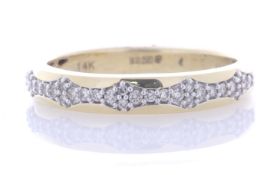 14ct Yellow Gold Illusion Set Semi Eternity Diamond Ring 0.17 Carats