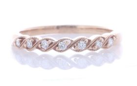 14ct Rose Gold Twist Argyle Diamond Ring 0.10 Carats