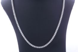 18ct White Gold 16" Tennis Diamond Collarate 10.33 Carats