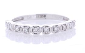14ct White Gold Rub Over Set Semi Eternity Diamond Ring 2.8mm 0.20 Carats