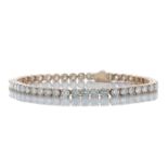 18ct Rose Gold Tennis Diamond Bracelet 9.80 Carats