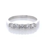 Platinum Claw Set Semi Eternity Diamond Ring 0.50 Carats