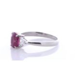 Platinum Ladies Diamond And Ruby Ring (R1.47) 0.29 Carats