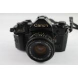 Vintage Canon A-1 SLR Film Camera Working w/ Canon FD 50mm F/1.8 Lens - Canon A-1 SLR Film Camera w/