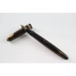 Vintage Parker Vaccumatic Brown Fountain Pen 14ct Nib WRITING - Dip Tested & WRITING Signs of