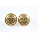Chanel Clip On Gold Tone Clip On Earrings (31g)