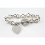 Tiffany & Co Sterling Silver Bracelet inc. T-bar, Heart (44g)