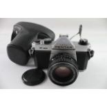 Asahi Pentax K1000 SLR Film Camera Mechanically Working w/ Pentax 55mm F/2 Lens - Asahi Pentax K1000