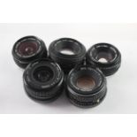 Vintage Manual Focus Camera Lenses Working Inc Olympus, Minolta, Pentax Etc x 5 - Manual Focus