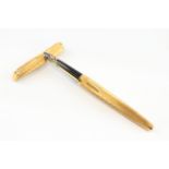 Vintage Waterman C/F Gold Plated Fountain Pen 18ct Gold Nib Writing - Dip Tested & Writing Signs