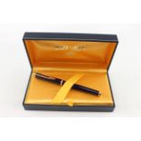 Vintage Waterman Ideal Navy Lacquer Casing Fountain Pen 18ct Gold Nib Writing - In Original Box