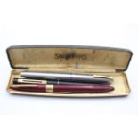 3 x Vintage Sheaffer Fountain Pens 14ct Gold Nibs Writing Inc Snorkel Etc - Dip Tested & WRITING Ink