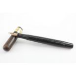 Vintage Mabie Todd Swan Self Filler Brown Fountain Pen 14ct Gold Nib Writing - Dip Tested &