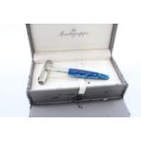 Montegrappa Miya Blue Celluloid Rollerball Pen .925 Sterling Silver Cap Boxed - Untested Signs of