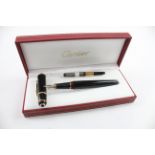 Cartier Diablo Black Fountain Pen 18ct Nib Writing Original Box 215529 - Dip Tested & Writing