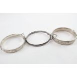 Collection of Sterling Silver Mid century Bangles inc. Georg Jensen, Harlequin x 3 (59g)