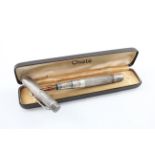 Vintage Onoto .925 Sterling Silver Cased Fountain Pen 14ct Gold Nib Writing 20g - Dip Tested &