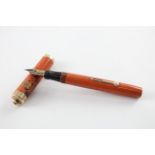 Vintage Dunhill Namiki Maki-e Orange Lacquered Fountain Pen Writing - Dip Tested & WRITING w/
