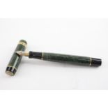Parker Duofold Centennial Green Lacquer Fountain Pen 18ct Gold Nib Writing - Dip Tested & WRITING