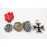 WW2 German Iron Cross 2nd Class & Eastern Front Medal w/ Pin Badges - WW2 German Iron Cross 2nd