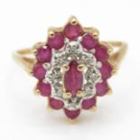 9ct gold ruby ring (2.2g) Size N