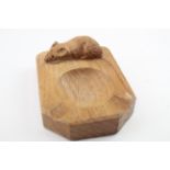 Vintage Robert Thompson Mouseman Carved Oak Ashtray - Length - 11cm Please see photographs