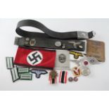 WW2 German Collectables Inc Infantry Belt Cap Badges Shoulder Boards Party Pins - WW2 German