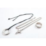 Collection of Sterling Silver Tiffany & Co Jewellery inc. Elsa Peretti, Cross, Ring x 3 (27g)