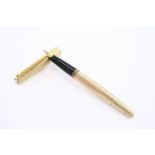 Vintage Montblanc 124 Gold Plated Fountain Pen 18ct Gold Nib Writing - Dip Tested & WRITING Signs of