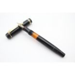 Vintage Montblanc Black Fountain Pen 14ct Gold Nib Writing -
