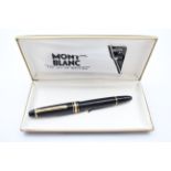 Vintage Montblanc Meisterstuck Black Fountain Pen F 14ct Gold Nib Writing -