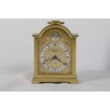 Swiza Brass Carriage Desk Clock Tempus Fugit Date