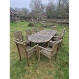 Teak Garden Dining Table Eight Armchairs