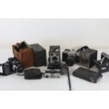 Collection Cameras Cases Including Nikon Coolpix P100 Pentax Mz 50 Kodak Brownie Rollei B
