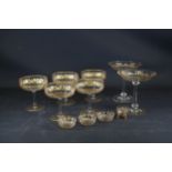 Baccarat Gilt Crystal Champagne Coupes Small Bowls French C 1900