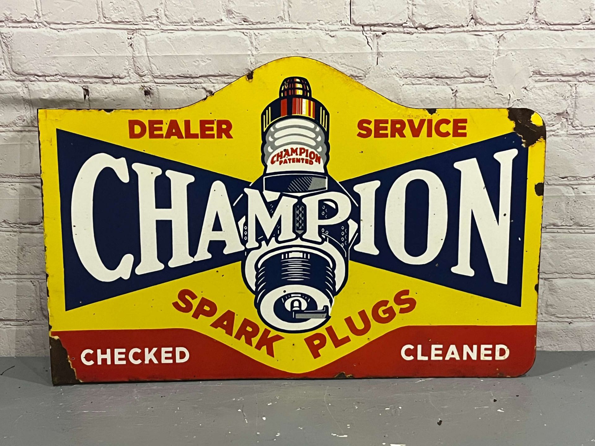 Champion Spark Plug Dealer Enamel Sign