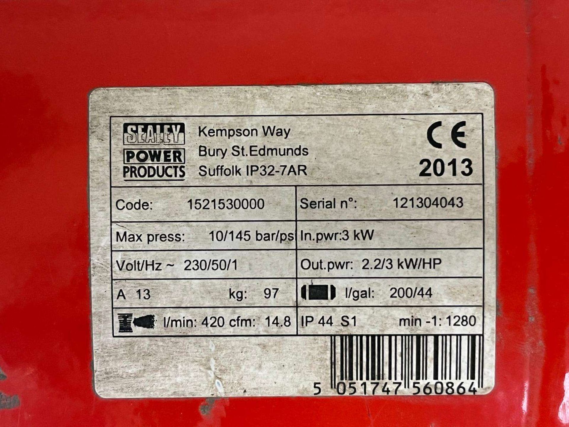 Sealey 200Ltr 240V Air Compressor&nbsp; - Image 6 of 6