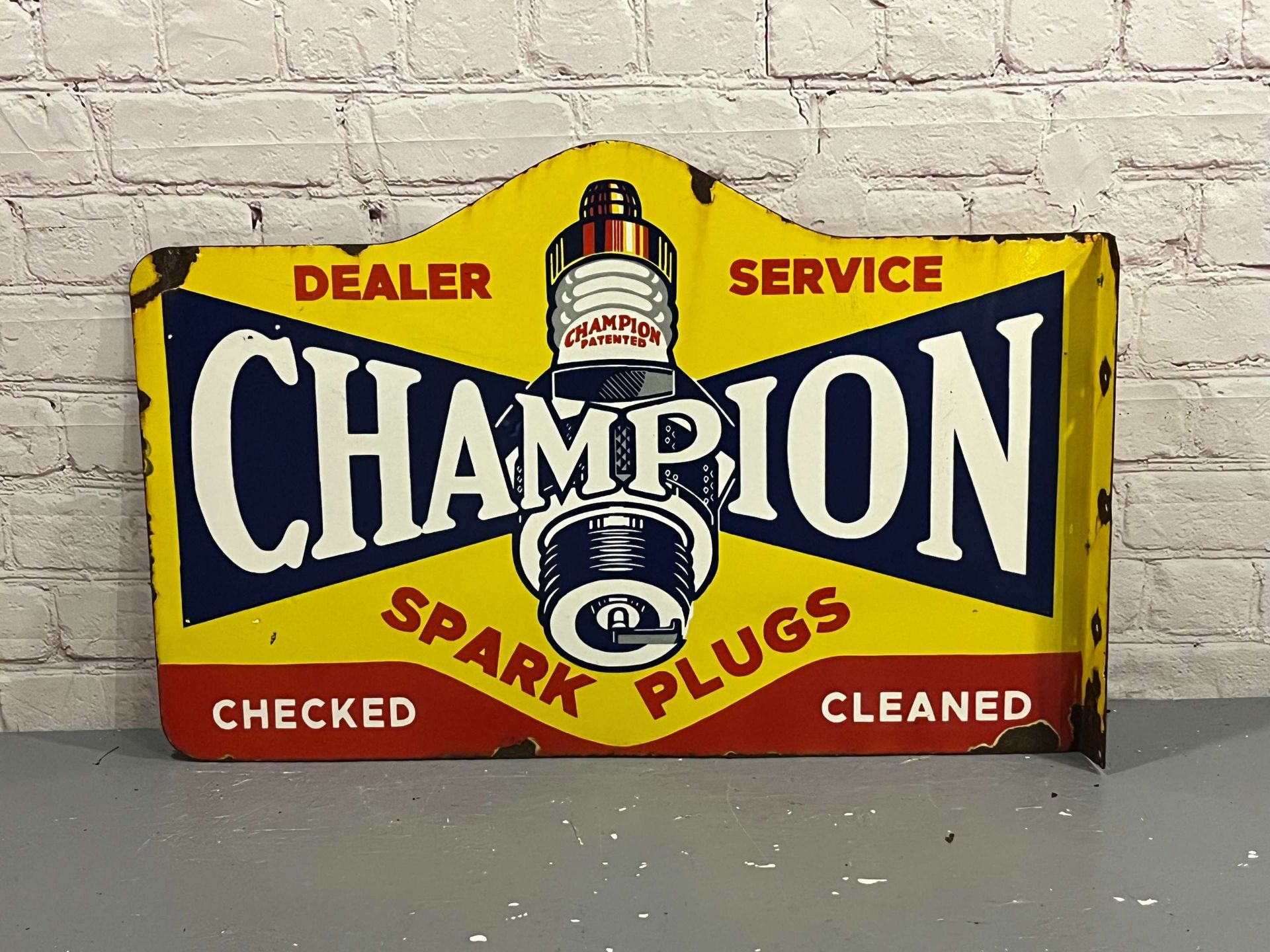 Champion Spark Plug Dealer Enamel Sign - Image 2 of 2