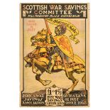 Propaganda Poster Scottish War Savings WWI Knight Scotland