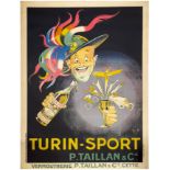 Advertising Poster Turin Sport Taillan Vermouth Michel Liebeaux