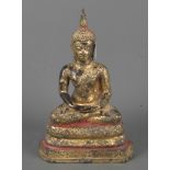 Buddha. Asien. Bronze, teilw. mit Goldfassung, dazu Zertifikat No. 4538 von Art & Antique, Bangkok,