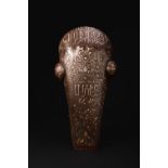 SAFAVID OR OTTOMAN BRONZE INLAID CHAMFRON