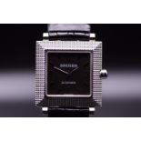 Boucheron Pyramid Classic 'Clou de Paris' Carrée 18k White Gold Automatic Men's Wristwatch Including