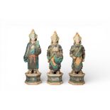 COLLECTION OF MING DYNASTY GLAZED TERRACOTTA FIGURES