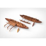 TWO POLYNESIAN CANOE MODELS