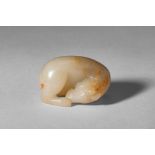 CHINESE WHITE JADE OF RECUMBENT HORSE