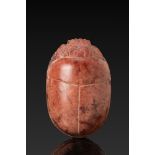 LARGE EGYPTIAN RED STONE SCARAB