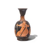 APULIAN RED-FIGURE SQUAT LEKYTHOS WITH MAENAD