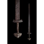 VIKING IRON LONG SWORD WITH SILVER-INLAID POMMEL